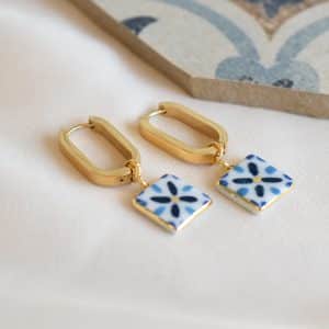Earrings Lisbon elegant tiles