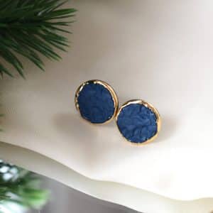 Earrings twigs dark blue