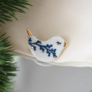 Brooch little bird twig