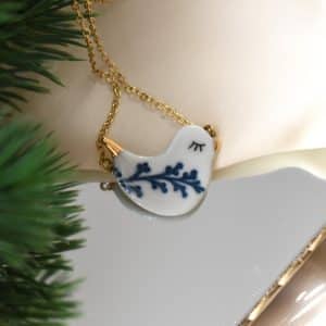 Necklace little bird twig